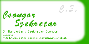 csongor szekretar business card