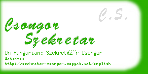 csongor szekretar business card
